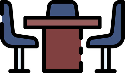 meeting room illustration on a white background     