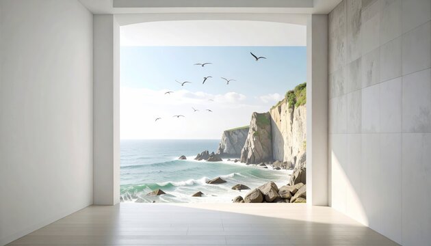 Fototapeta Ocean View From Interior Room