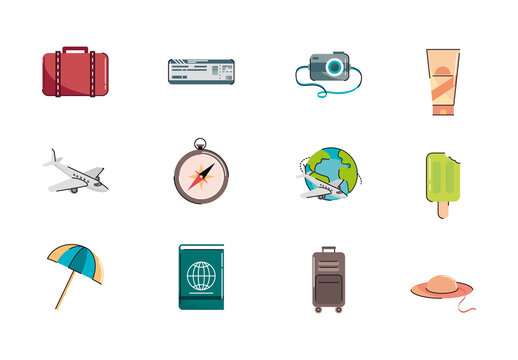 Colorful Journey Summer Holiday Luggage Passport Travel Set