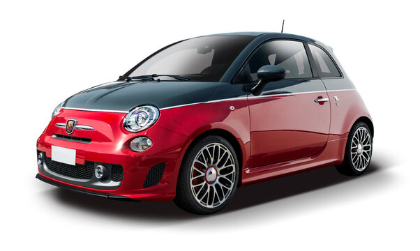 Fiat Abarth 595 isolated on transparent background. PNG