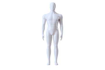 A Full Body White Male Mannequin Standing Straight for Fashion Displays