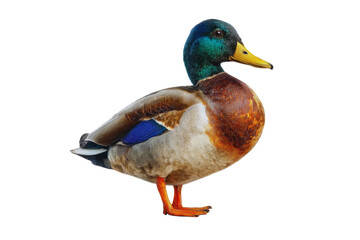 Obraz premium Detailed Close up of a Male Mallard Duck Vivid Plumage and Striking Features
