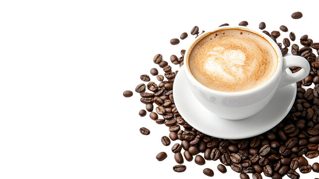 Elegant Coffee Latte Isolated on Transparent Background for Creative Projects