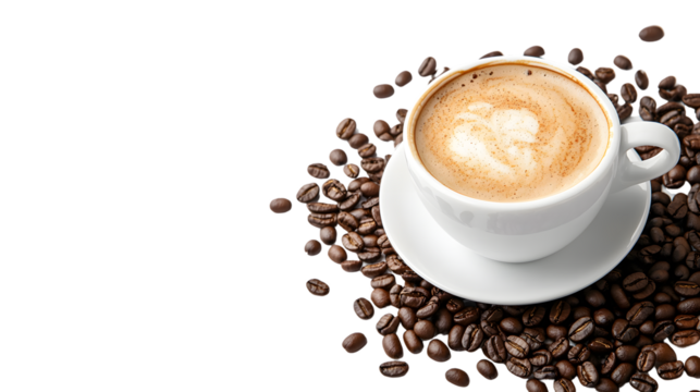 Elegant Coffee Latte Isolated on Transparent Background for Creative Projects