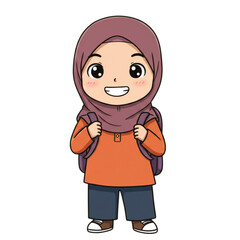 A girl is going to school 