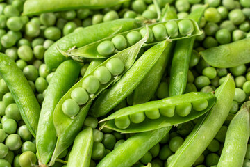 fresh green peas texture background