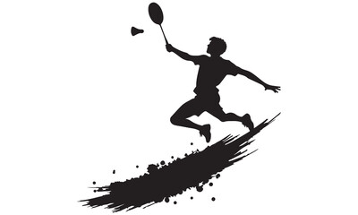 Badminton Action Silhouette

