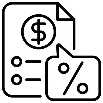 financial document with dollar sign and percentage clip art preview