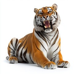 Fototapeta premium Majestic Tiger Nature's Apex Predator on isolated white background