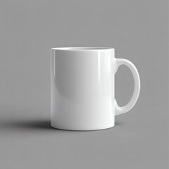 Obraz premium A pristine white mug, elegantly displayed on a simple gray background, ideal for any creative project.