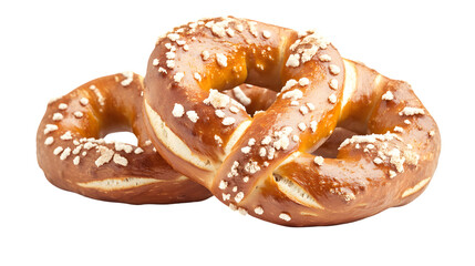 Crunchy Pretzel Isolated on Transparent Background for Food Advertising and Packaging