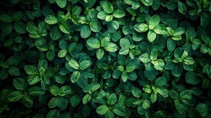 Lush green foliage texture