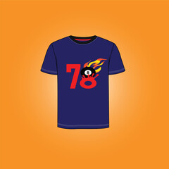  Abstract splash style vector  fashionable t-shirt design for man and women. 78 Pool Ball t-shirt design template.