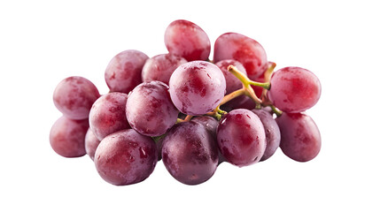Vivid Red Grapes Bunch Isolated on Transparent Background, Isolated