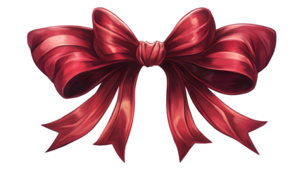 Elegant Red Ribbon Bow Illustration Element for Creative Designs