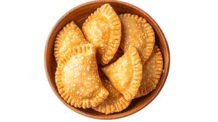 Delicious Top View of Gujia Sweets in Plate Isolated on Transparent Background