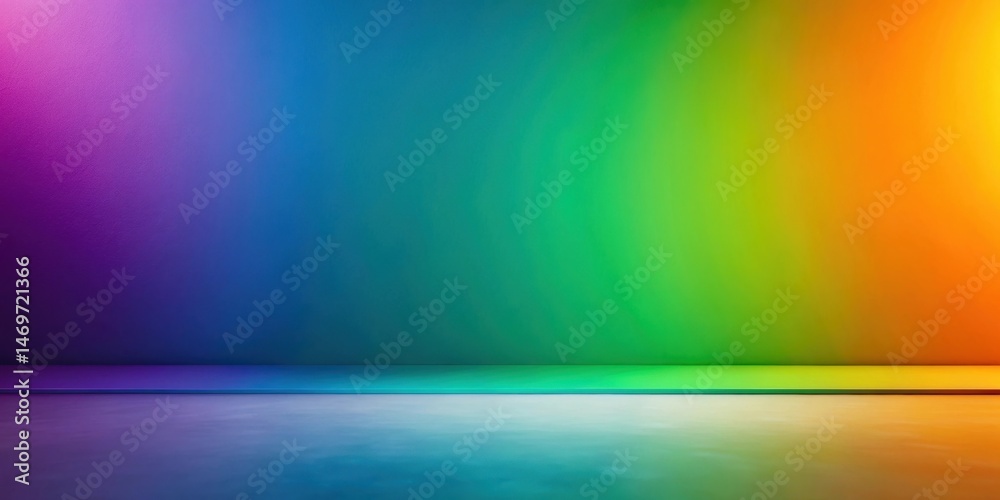 Poster Vibrant Gradient Wall with Smooth Platform for Product Display and Creative Visuals