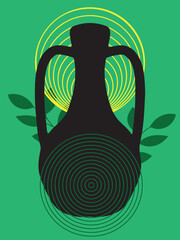 Abstract vector illustration featuring bold geometric forms and vibrant design patterns