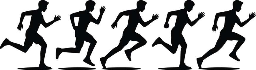Motion in Action: High-Impact Running Figure Vector Pack