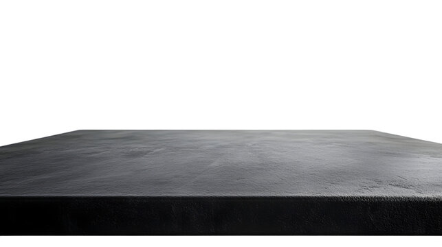 Modern Empty Black Table Top Isolated on Transparent Background for Product Display