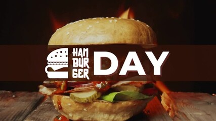 banner national hamburger day 