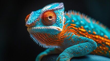 Obraz premium Vibrant chameleon close-up