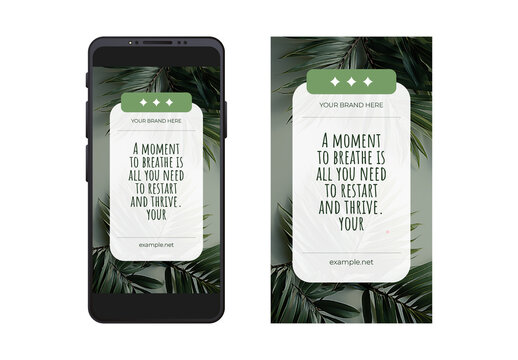 Green And White Calm Message Nature Quote Social Media Post