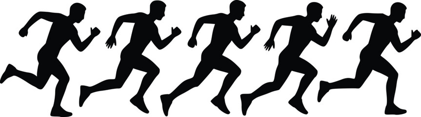 Motion in Action: High-Impact Running Figure Vector Pack