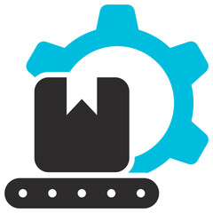 Obraz premium Production Glyph Blue Grey Icon