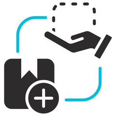 Supply And Demand Glyph Blue Grey Icon