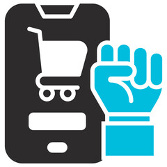 Purchasing Power Glyph Blue Grey Icon