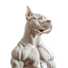 Powerful Dog: A muscular canine commands attention, its sculpted physique and piercing gaze exuding strength and vigilance.