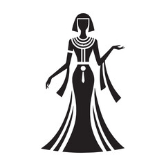 Modern Egyptian Kalasiris dress silhouette for digital design – Egyptian Kalasiris dress vector – Egyptian Kalasiris dress illustration – ladies dress silhouette 