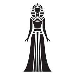 Fototapeta premium Sleek Egyptian Kalasiris dress silhouette with a minimalist design – Egyptian Kalasiris dress vector – Egyptian Kalasiris dress illustration – ladies dress silhouette 