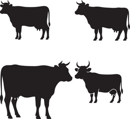Cute Cartoon Cow Illustration Farm Animal Vector Graphic
