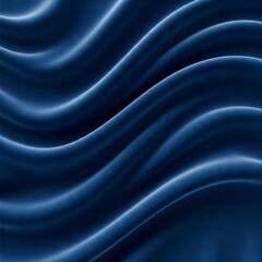 Fototapeta premium Blue Velvet Fabric Rippled Background in Wave Shapes with Soft Lighting