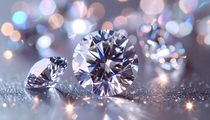 輝くダイヤモンドの宝石。AIで生成	