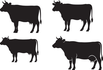 Cute Cartoon Cow Illustration Farm Animal Vector Graphic