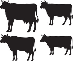 Cute Cartoon Cow Illustration Farm Animal Vector Graphic