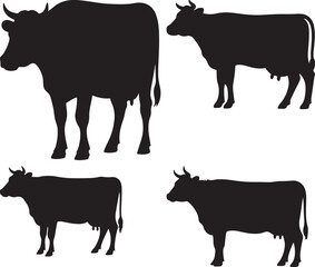 Cute Cartoon Cow Illustration Farm Animal Vector Graphic