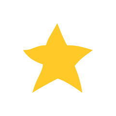 A single yellow star with five points is centrally located on a white background in a simple design