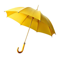 Bright Yellow Umbrella Classic Rain Protection on Transparent background