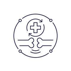 joint healing icon in line design