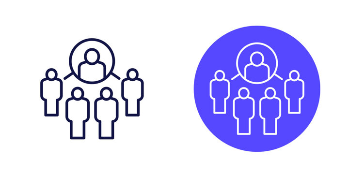 supervise line icons, coordinating people, coordinator pictogram