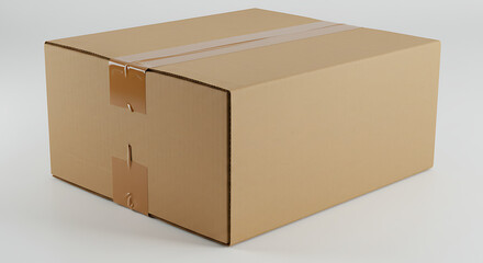 A Sturdy Cardboard Box with Secure Brown Tape