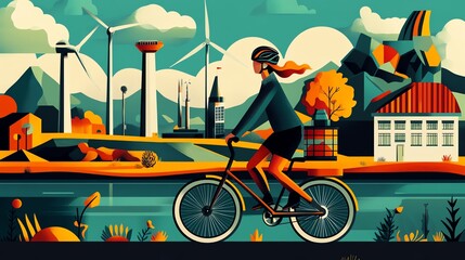 A cyclist enjoying scenic landscapes.