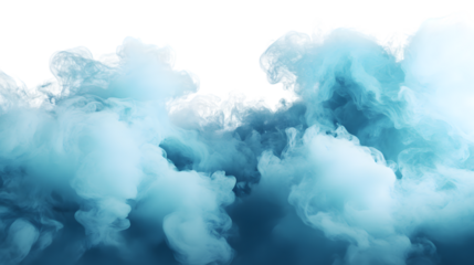 Blue Smoke Isolated on Transparent Background for Creative Designs