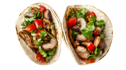 Two Tacos Isolated on a White Background for Professional Food Photography Projects