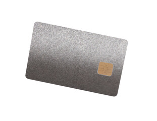 Bank card with chip, showcasing electronic payment and secure transactions for online shopping and