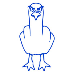 Seagull middle finger insult stinky finger cheeky
 Isolated Vector Graphic Design Illustration
